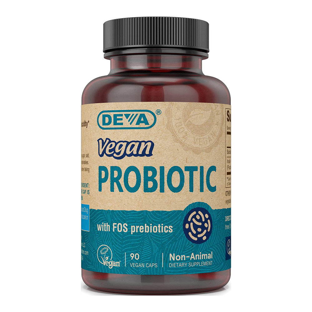 Deva Nutrition Vegan Premium Probiotic With FOS Prebiotics Vegan Capsules, 90 Ea